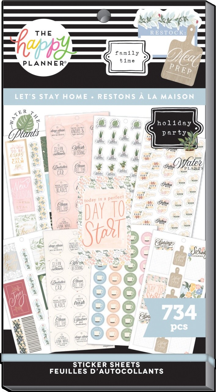 Happy Planner Sticker Value Pack 30/Sheets-Let's Stay Home - Classic